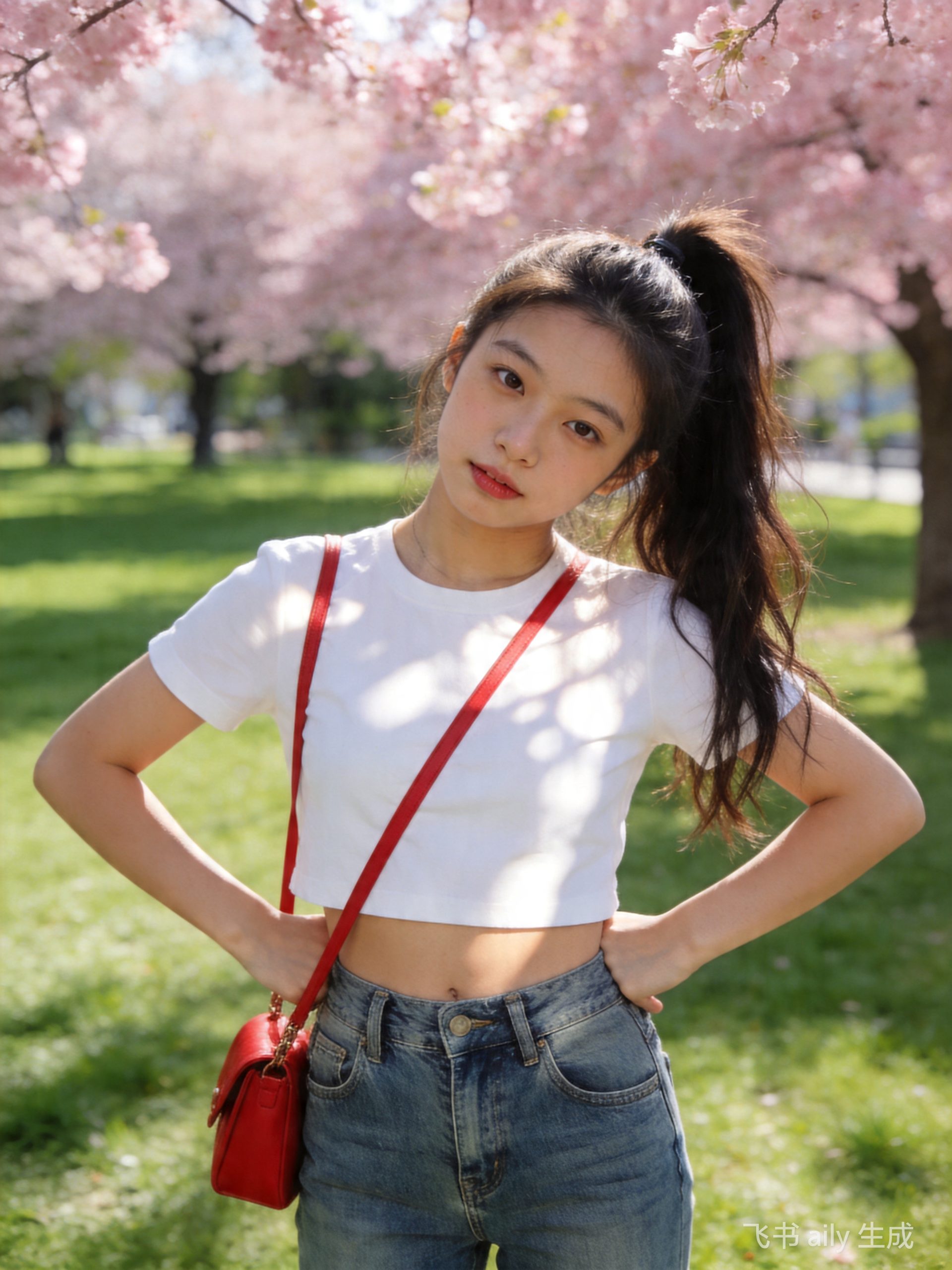 叉腰歪头
